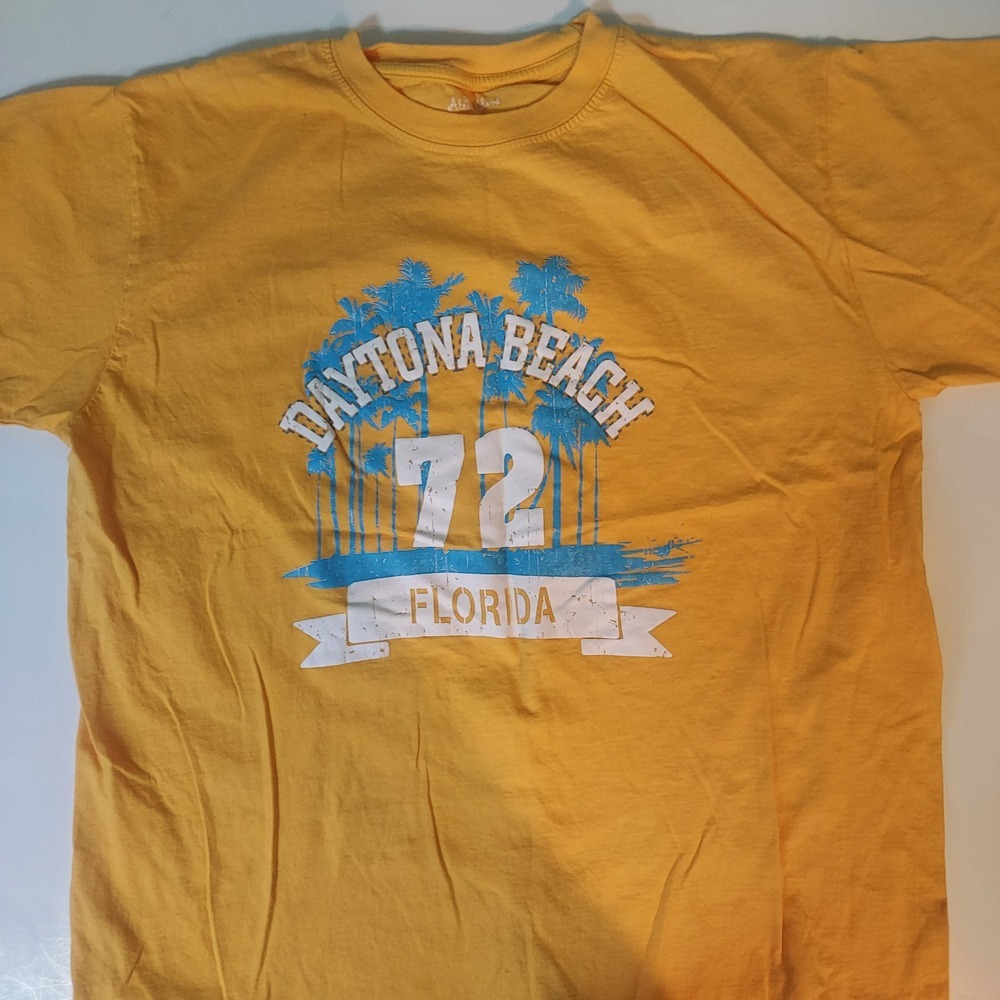 Alvins Island Daytona Beach  T Shirt L Yellow Graphics‎
